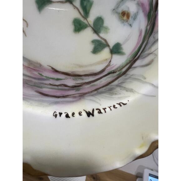 Vintage Grace Warren "Lily of the Valley" Tea Cup Saucer Hand Painted w/ Gold - Picture 3 of 6